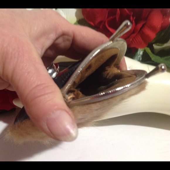 VTG Australia Kangaroo Fur Blk Leather Coin Purse - Picture 5 of 15